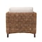 Bali & Pari Vevina Modern Bohemian Dark Brown Mahogany Wood and Woven Seagrass Arm Chair 238-13482-ZORO - alternate 4